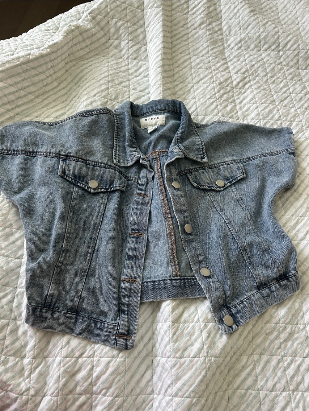 HYFVE Light Blue Cropped Denim Jacket